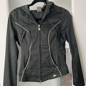 Nike black windbreaker with hood ~ size XS